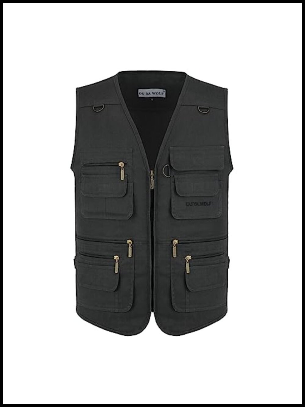 Men's Cotton Polyester Multi Pocket Utility Cargo Travel Vest